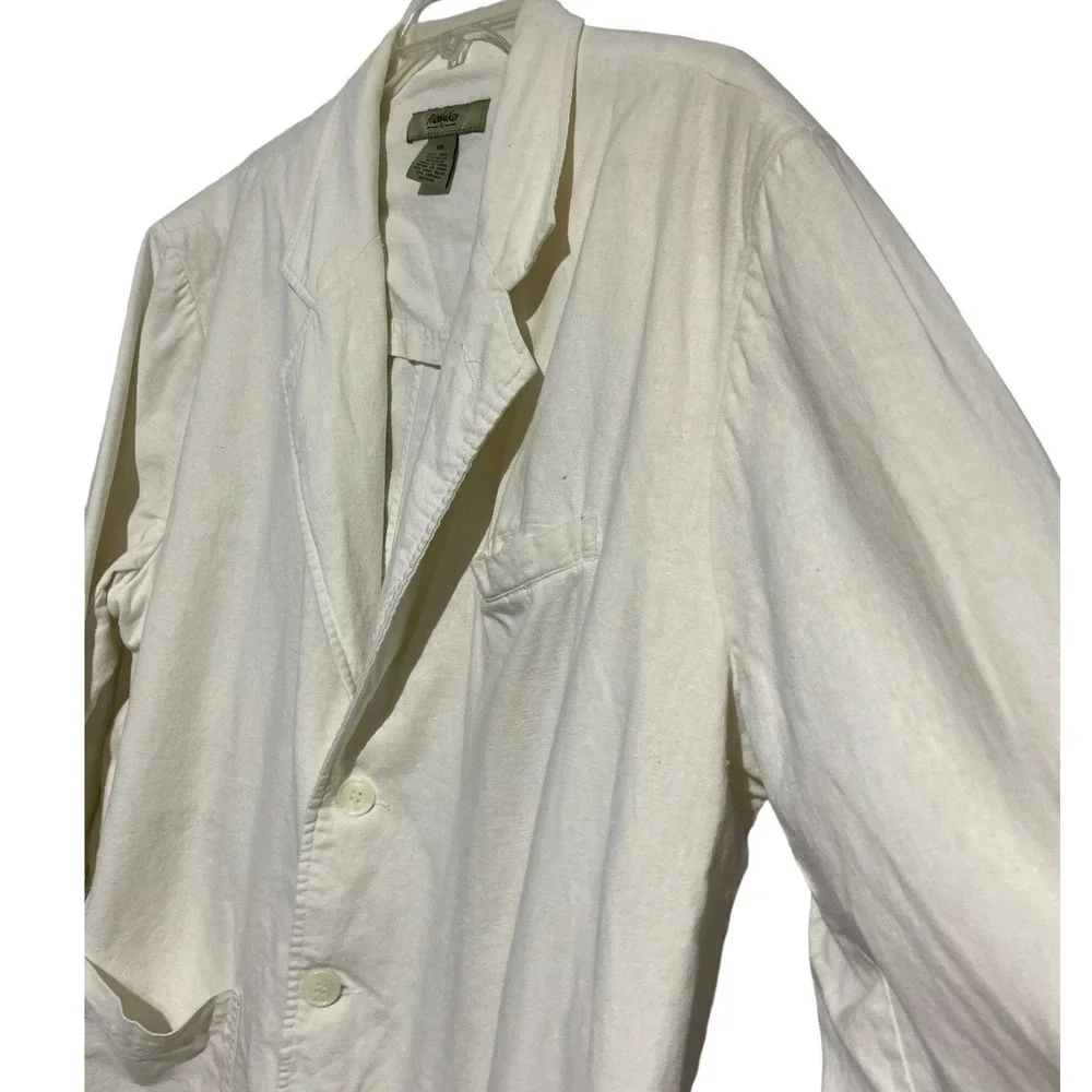 Mohiko Mens XXL Cream Linen Rayon Blend 3-Button Casual Blazer Jacket Off White‎